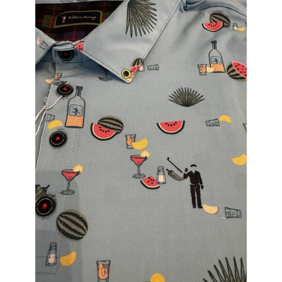 New William Murray Polo Shirt Mens Size XXL Golf Performance Agua Caliente Blue - Picture 6 of 10